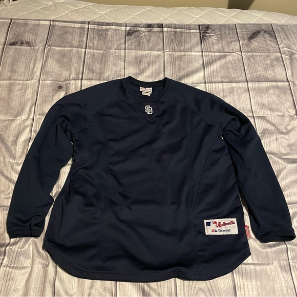 San Diego Padres Authentic Vintage Sweater MLB Majestic - Picture 1 of 4